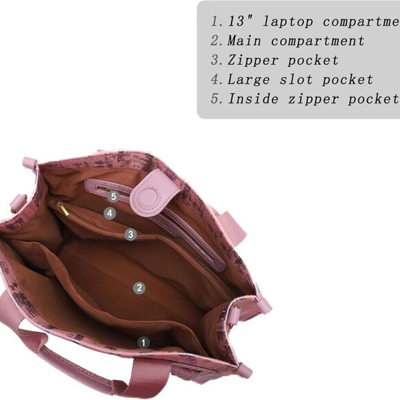 Tote Bag Purses for Women Medium Top-handle Satchel Handbags with Crossbody Srta - Picture 2 of 7